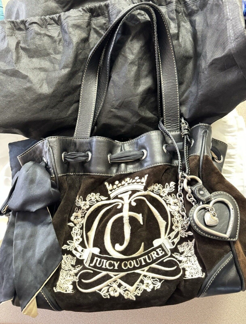 Juicy Couture Vintage Daydreamer Scottie Bag Chocolate Velour image 1