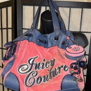 Juicy Couture Pink Blue Daydreamer Velure Shoulder Bag Coin Purse Vintage Y2K image 1