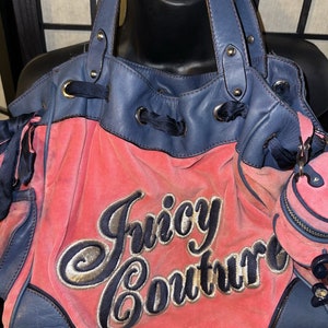 Juicy Couture Pink Blue Daydreamer Velure Shoulder Bag Coin Purse Vintage Y2K image 2