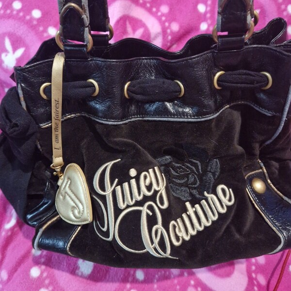 Shipping Now Vintage Y2K Juicy Couture Velour Daydreamer Bag Purse Handbag