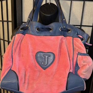 Juicy Couture Pink Blue Daydreamer Velure Shoulder Bag Coin Purse Vintage Y2K image 4