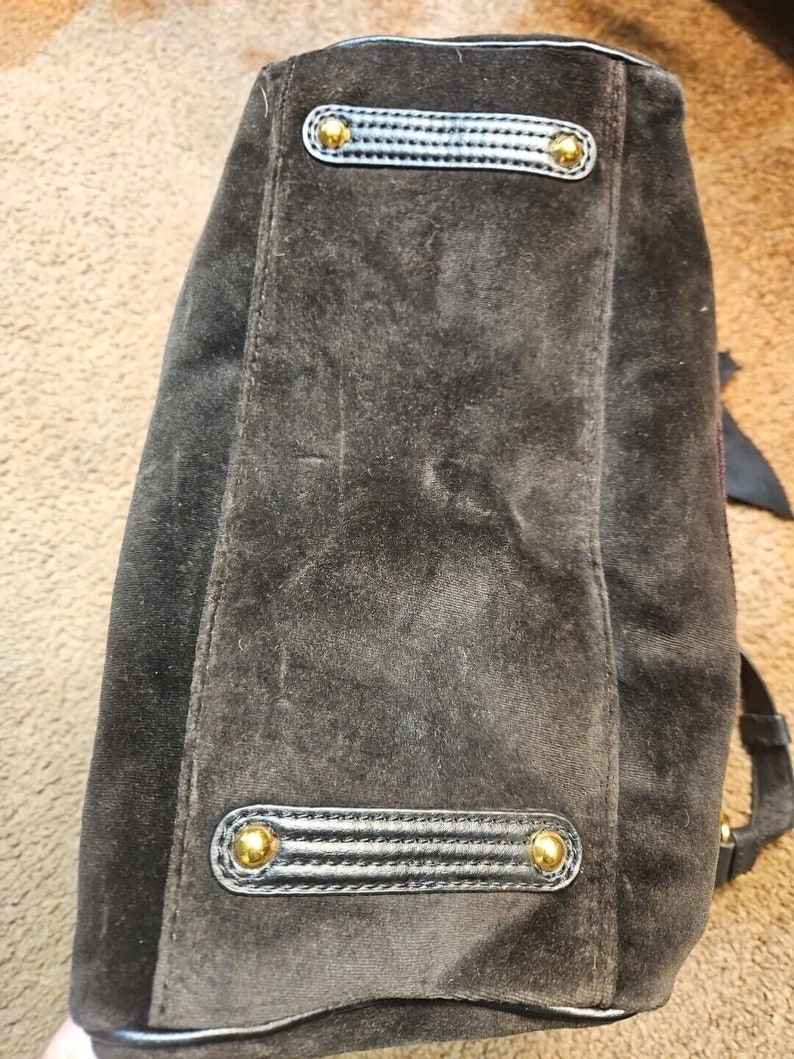 Juicy Couture Daydreamer Vintage Y2K Black Velour Crown Bag With Wallet image 8