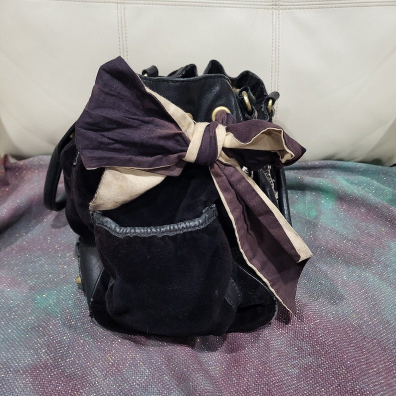 Vintage Y2K Juicy Couture Velour Bolsa Terciopelo Monedero Daydreamer Scottie Perro Negro imagen 6