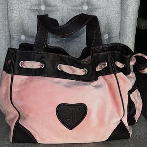 Vintage Juicy Couture BOLSA de terciopelo ROSA Y2K Barbiecore imagen 6