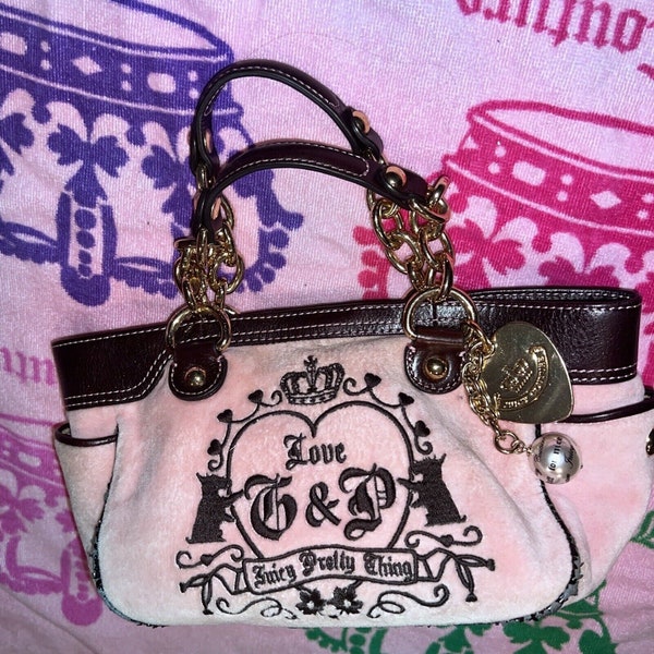 Vintage Rare Y2K Brown Pink Juicy Couture Bag Purse Handbag Juicy Pretty Thing