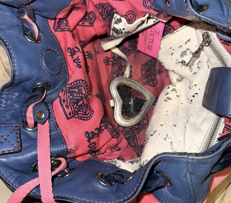 Juicy Couture Pink Blue Daydreamer Velure Shoulder Bag Coin Purse Vintage Y2K image 8
