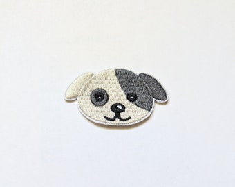 SALE* Adorable Smiley Dog Patch: Lovely Embroidered Badge / Patch - Iron-On / Sew-On Applique for Jackets, Backpacks. Pet Lover, DIY Project