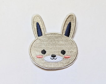 Adorable Bunny / Rabbit Patch: Embroidered Animal Badge / Patch - Iron-On / Sew-On Applique for Jackets, Backpacks. Pet Lovers, DIY Projects