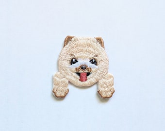 Lovely Pomeranian Puppy Patch: Embroidered Dog Badge Iron-On / Sew-On Applique for Jackets, Backpacks. Pet Lovers, DIY Projects, Sewing