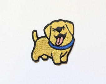 VENTE* Adorable écusson amusant Golden Retriever : écusson brodé pour chien/écusson thermocollant/appliqués à coudre pour veste, sac à dos. Amoureux des animaux de compagnie, projet DIY