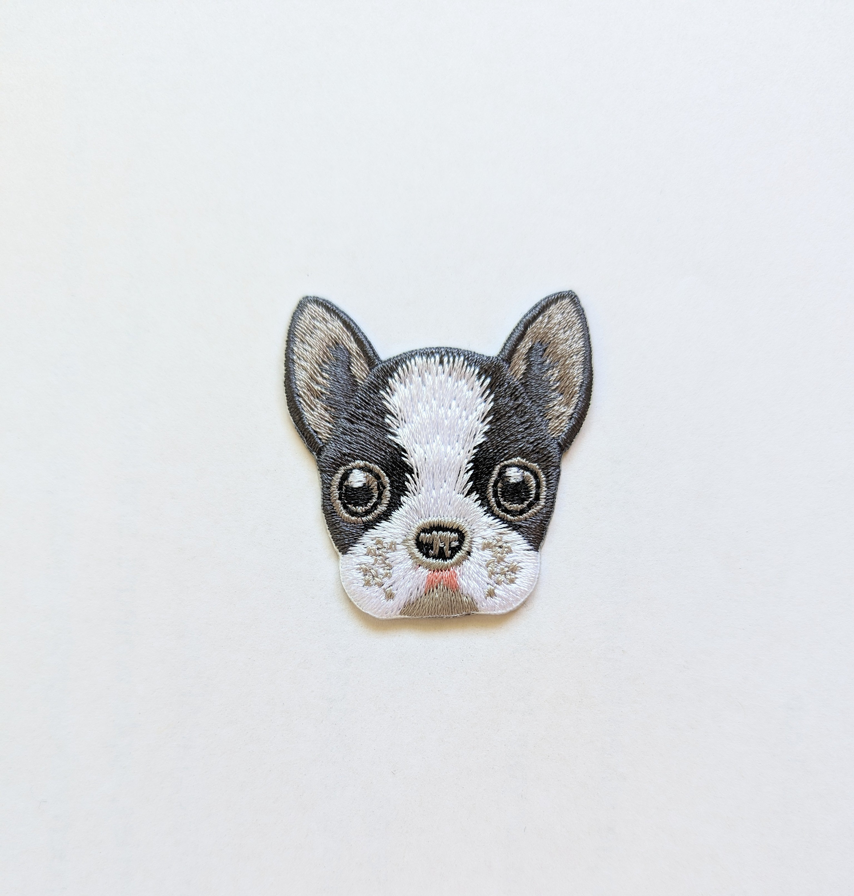 Cheerful Boston Terrier Dog Patch: Puppy Embroidered Badge - Iron-On / Sew-On Applique for Jackets, Backpacks. Pet Lovers, DIY Projects