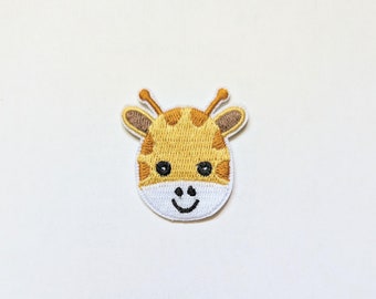 Cute Smiley Giraffe Patch: Adorable Embroidered Badge / Patch - Iron-On / Sew-On Applique for Jackets, Backpacks. Pet Lovers, DIY Projects