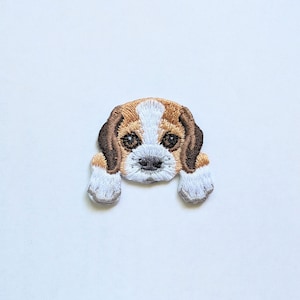 Playful Beagle Puppy Patch: Embroidered Dog Badge Iron-On/ Sew-On Applique for Jackets, Backpacks. Pet Lovers, DIY Projects, Sewing