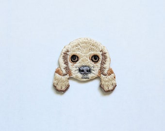 SALE* Brown Lovely Cocker Spaniel Patch: Embroidered Dog Badge Iron-On/ Sew-On Applique for Jackets, Backpacks. Pet Lovers, DIY Projects