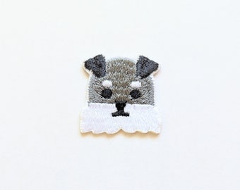 Mini Adorable Gray Husky Patch:  Embroidered Small Dog Badge - Iron-On / Sew-On Applique for Jackets, Backpacks. Pet Lovers, DIY Projects