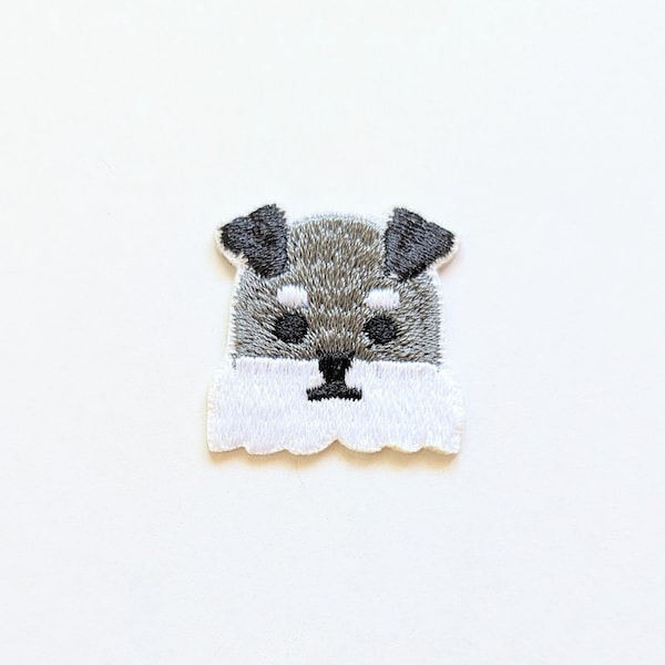 Mini Adorable Gray Husky Patch:  Embroidered Small Dog Badge - Iron-On / Sew-On Applique for Jackets, Backpacks. Pet Lovers, DIY Projects