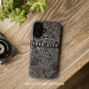 Custom Tough iPhone Matte City Map Handyhülle |  Personalisierte trendige Schutzhülle | Ästhetische Smartphone Hülle | Einzigartige Geschenke für Apple