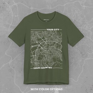 Personalisiertes T-Shirt | Personalisierte Lage T-Shirt | Urban Street Map-Shirt | Koordinaten Tshirt | Einzigartiges Reisegeschenk | Großstadt-Liebhaber-Kleid