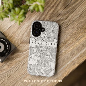Custom Tough iPhone Matte City Map Handyhülle |  Personalisierte trendige Schutzhülle | Ästhetische Smartphone Hülle | Einzigartige Geschenke für Apple