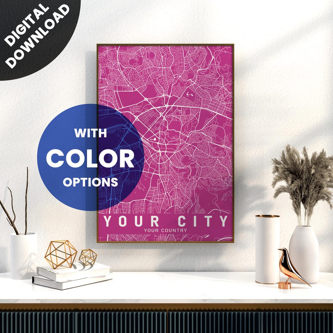 Digital Download Custom City Map - Il 1080xN.6525038171 R083