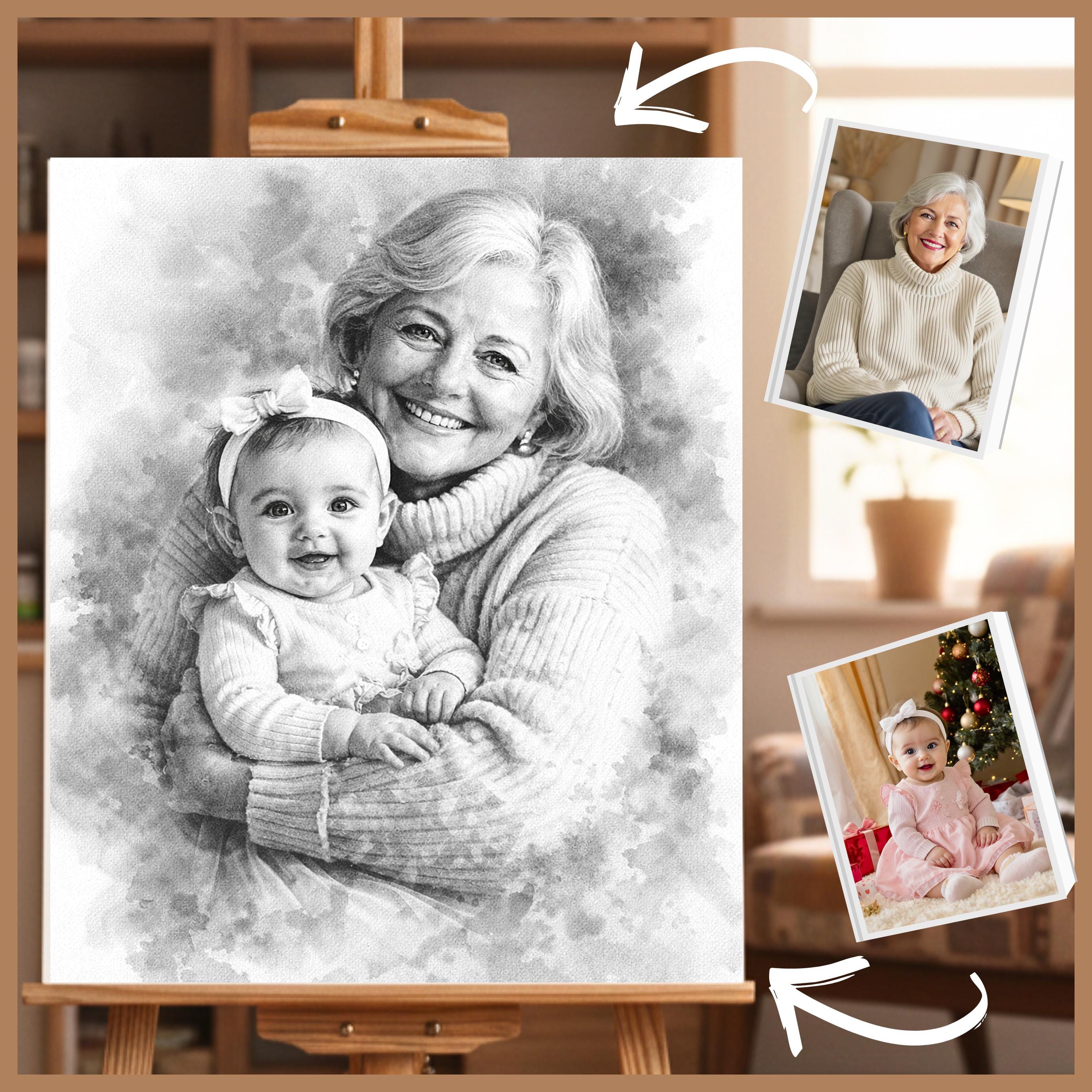 Custom Memory Add Loved One to Photo, Memorial Portrait for Deceased ...
