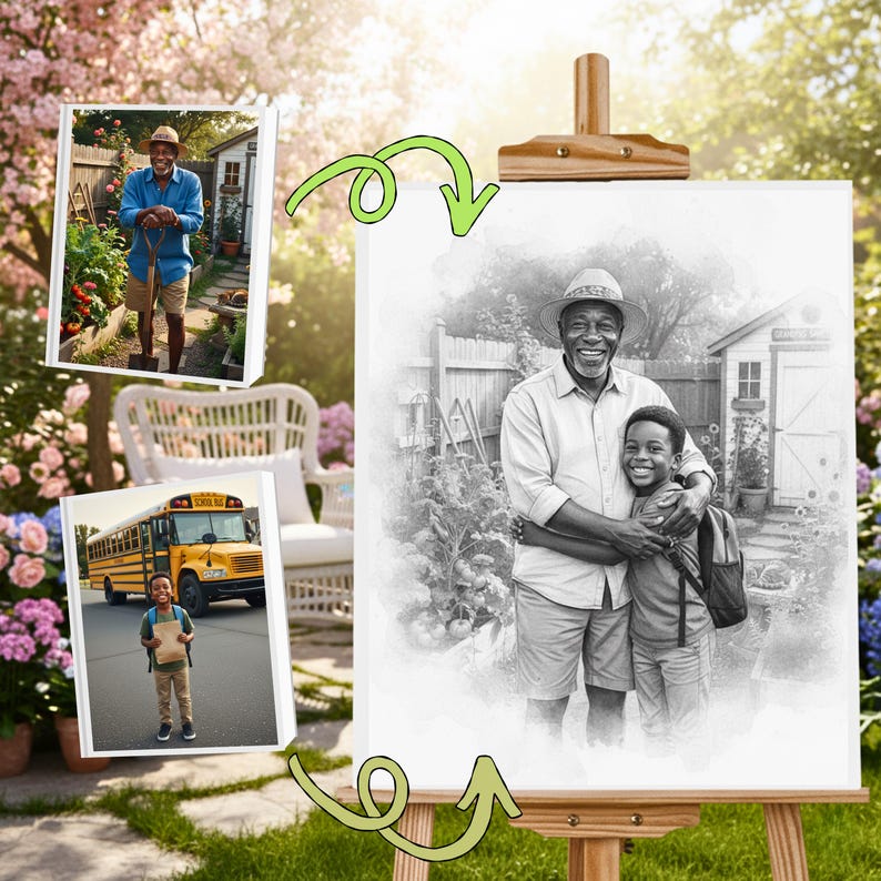 Custom Memory Add Loved One to Photo, Memorial Portrait for Deceased ...