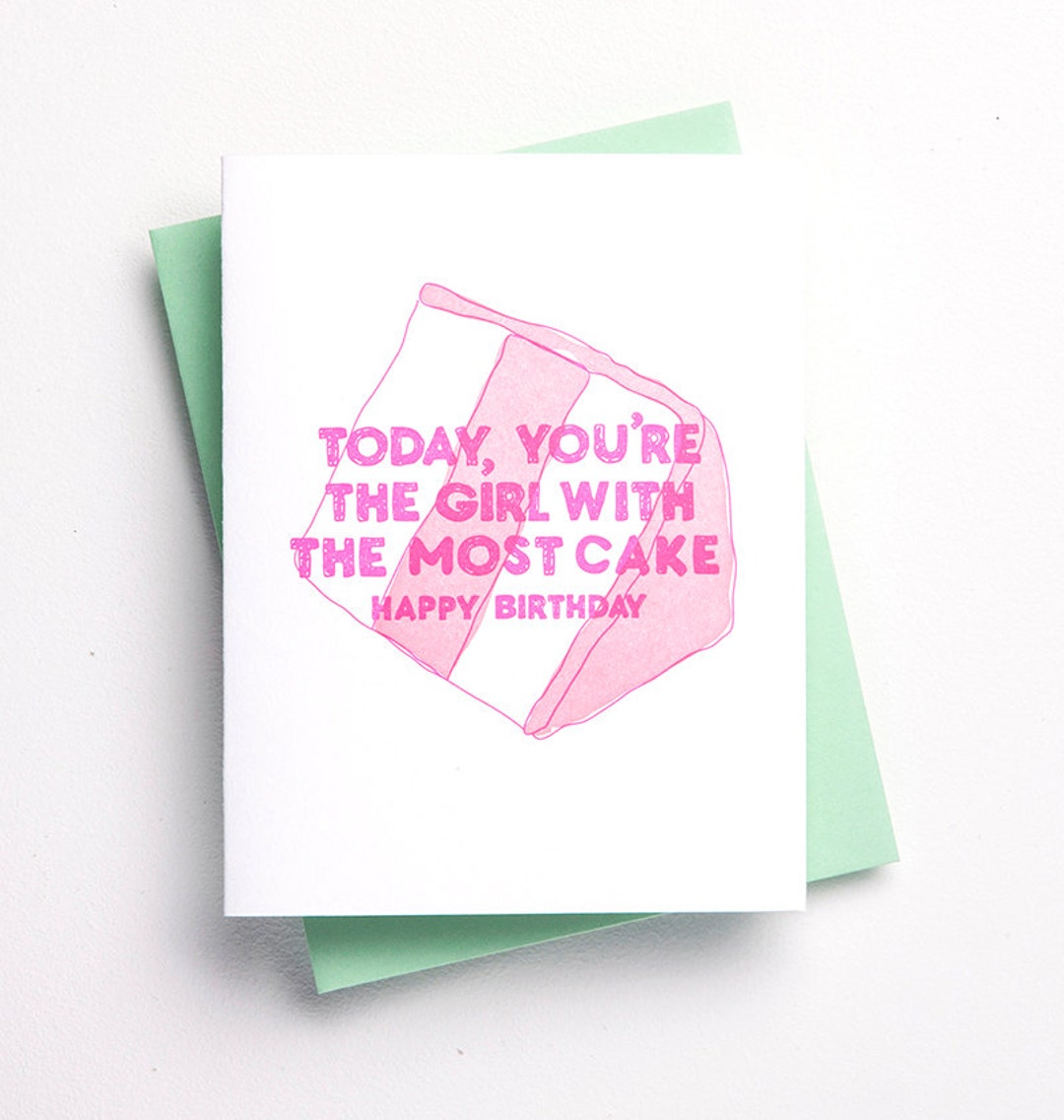 Girl With the Most Cake Birthday Card Courtney Love Birthday Etsy