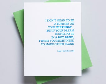 Boy Band Birthday - Funny Birthday Card for Him - Musician Birthday Card - Funny Bday Card - Husband Birthday Card - Boyfriend Birthday Card