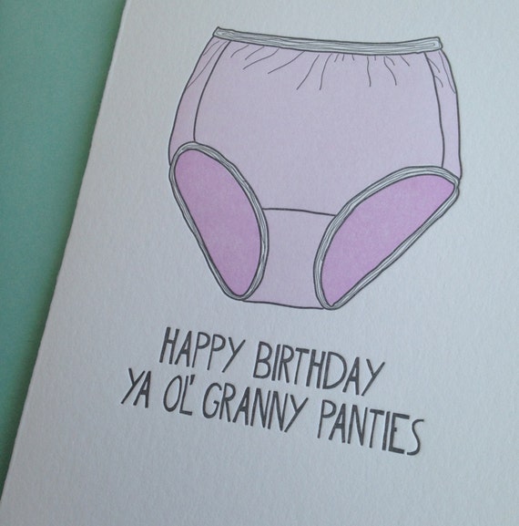 Granny Panties Birthday Card Granny Birthday Card Funny Birthday Card for  Her Best Friend Birthday Gift Grandma Letterpress Cards -  Canada