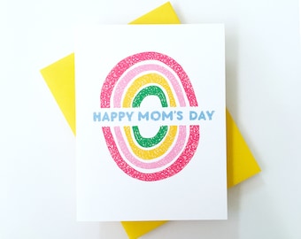 Happy Mother's Day Card - Gay Mothers Day Card for Two Moms - LGBTQ Rainbow - First Mothers Day Card - Gifts for Mom - Letterpress Cards