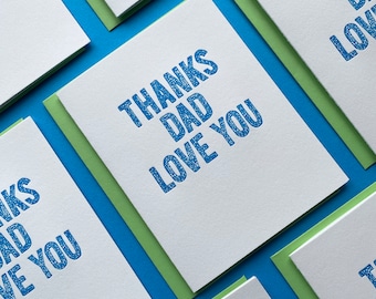 Thanks Dad, Love You - greeting for dad, father's day card, every day thank you for dad