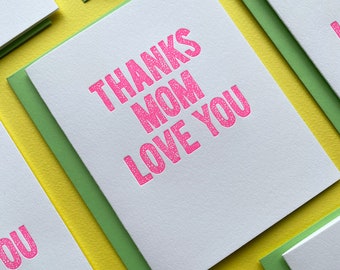 Thanks Mom, Love You, greeting card for mom, mother's day card, every day mom card