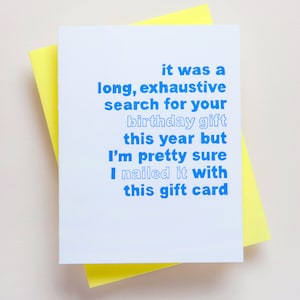 Funny Birthday Card for Him - Gift Card Holder - Letterpress Birthday Card for Her - Husband Birthday Gift - Cute Best Friend Birthday Gift
