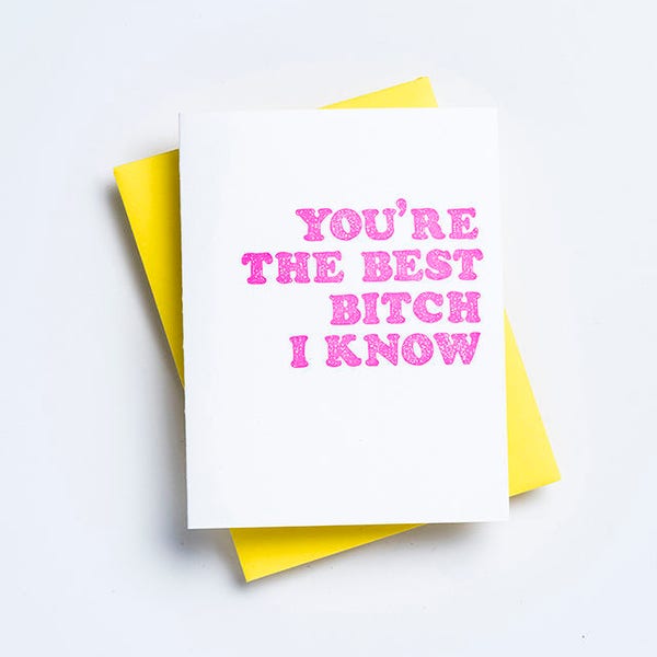 Best Bitch Card - Bestfriend Gift - Funny Thank You Card - Bestie Gifts - Thinking of You Gift - Roommate Gift - I Miss You Card for Her