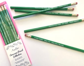 PENCILS: Gluten Free pencil - engraved pencils, funny pencils, small gift, stocking stuffer, funny gift for her, gifts for teacher