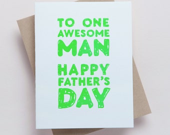 Happy Fathers Day Card - Funny Father's Day Card Husband - First Fathers Day Gift from Daughter - Step Dad Gift from Son - Letterpress Cards