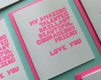 Amazing, Talented, Brilliant friend - gift for her, birthday for her, birthday gift, friendship
