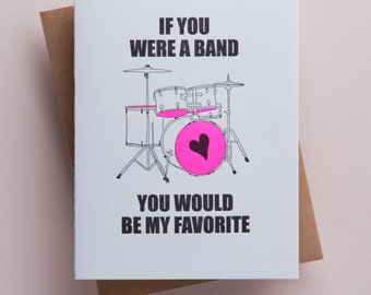 Band Music Anniversary Card - Galentines Day Card - Funny Valentine Card - Cute Best Friend Card - Anniversary Gifts - Boyfriend Gift Funny