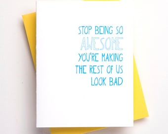 Congratulations on Being Awesome Card - Funny Congratulations Card - Job Promotion Card - You Did It Card - Funny Graduation Card for Him