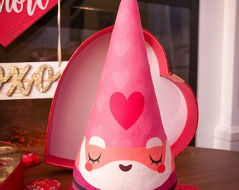 Gnome pink kawaii cute plush toy Valentine’s Day gift Scandinavian home decor