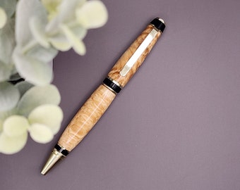 Maple Burl Cigar pen with gold and black, ballpoint pen, fancy, graduation gift, promotion gift