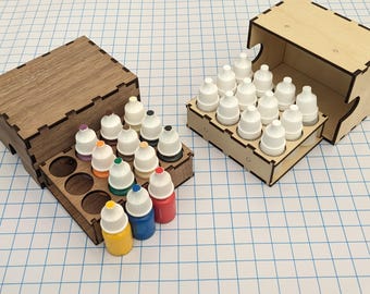 Portable Paint Rack: Travel Hobby Organizer with Dropper Bottles