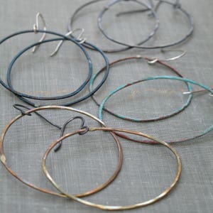 Large Patina Oval Hoop Earrings