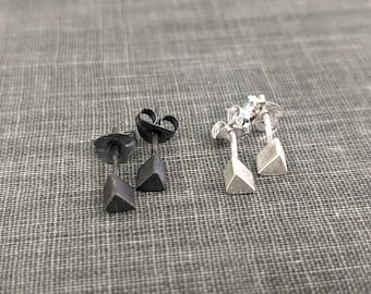 Silver Triangle Studs- minimal modern studs, everyday tiny studs, modern geometric stud earrings, small post earrings