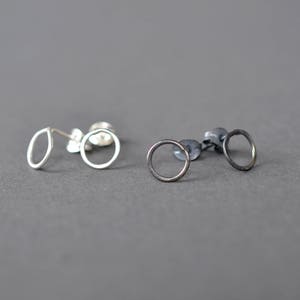 Tiny Circle Studs open circle studs, circle post earrings, small stud earrings, minimalist studs, modern stud earrings, dainty studs image 3