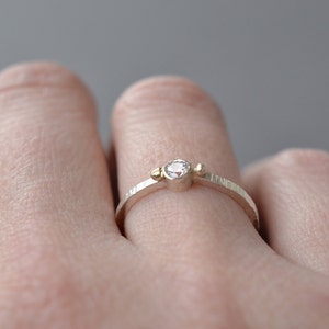 Petite Solitaire Ring White Topaz or Cubic Zirconia delicate cz ring, white topaz ring, stacking ring, promise ring, engagement ring image 4