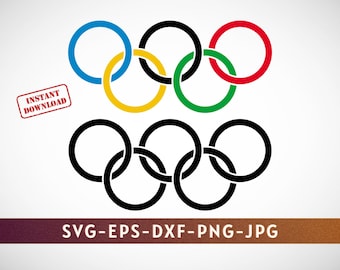 Fichiers olympiques à téléchargement numérique SVG, anneau olympique Svg, Png, EPS et Dxf