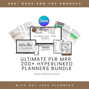 Master Resell Rights Canva Template 280+ Set For Commercial Use Resale Digital Planners Canva Editable Hyperlinked Time Saver Bundles