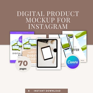 Editable Instagram Mockup Templates Social Media Mockup Templates Editable Canva Templates Digital Product Mockup For Instagram 70 Pages