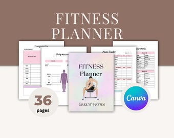 Fitness Planner Printable Workout Log Fitness Journal Template To Keep You On Track Workout Planner Fitness Habit Tracker Instant download